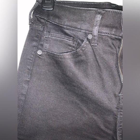 Express black distressed skinny mid rise raw hem jean size 0S - Picture 6 of 11
